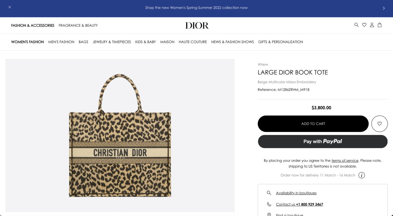 CHRISTIAN DIOR Book Tote Mizza Watch.ru